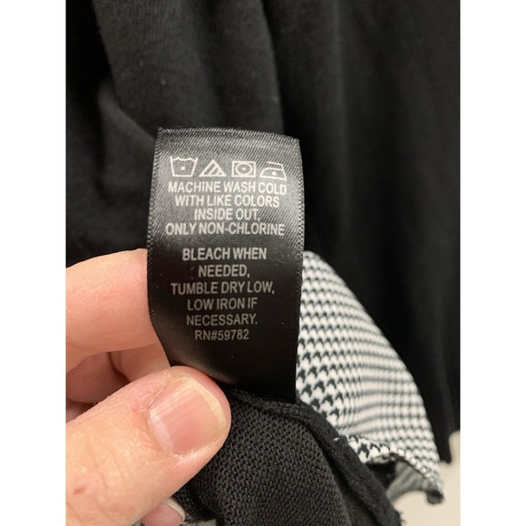 Adrianna Papell - Women's 1X Sweater Black Knit Long Sleeve Collared Shirt Trim - Picture 6 of 11